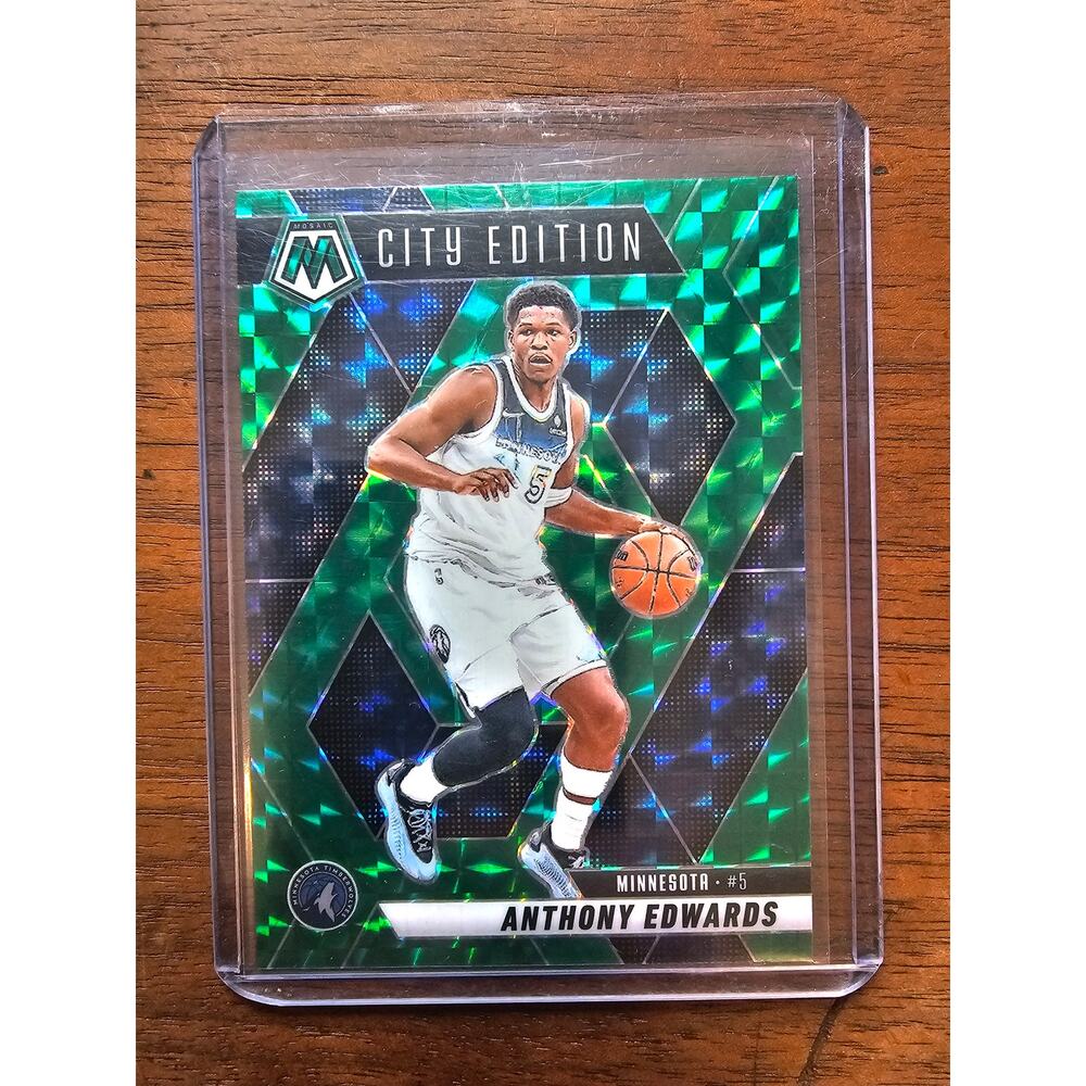 Anthony Edwards 2024-2025 Panini Mosaic #279 - City Edition Green Prizm - NBA